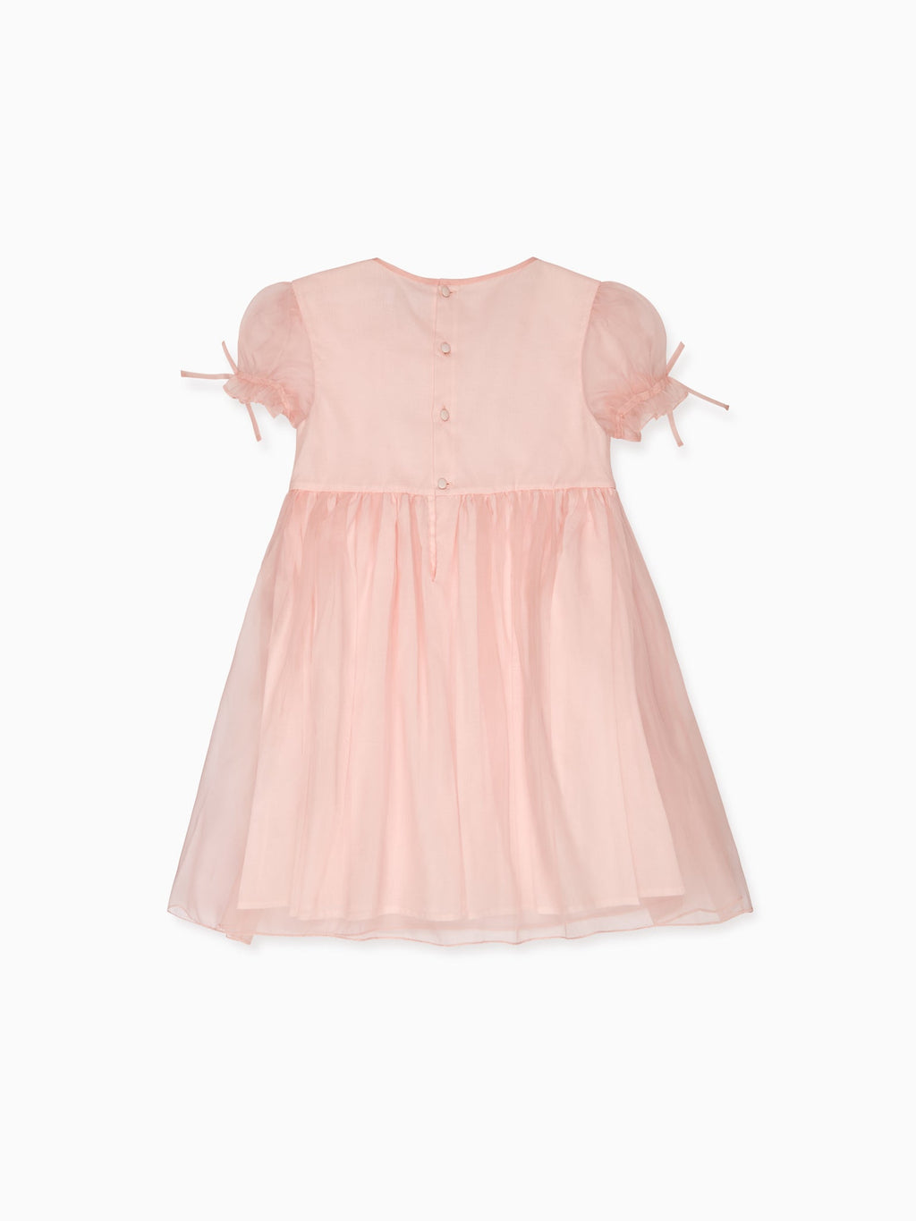 Robe de cérémonie fille en soie rose poudré