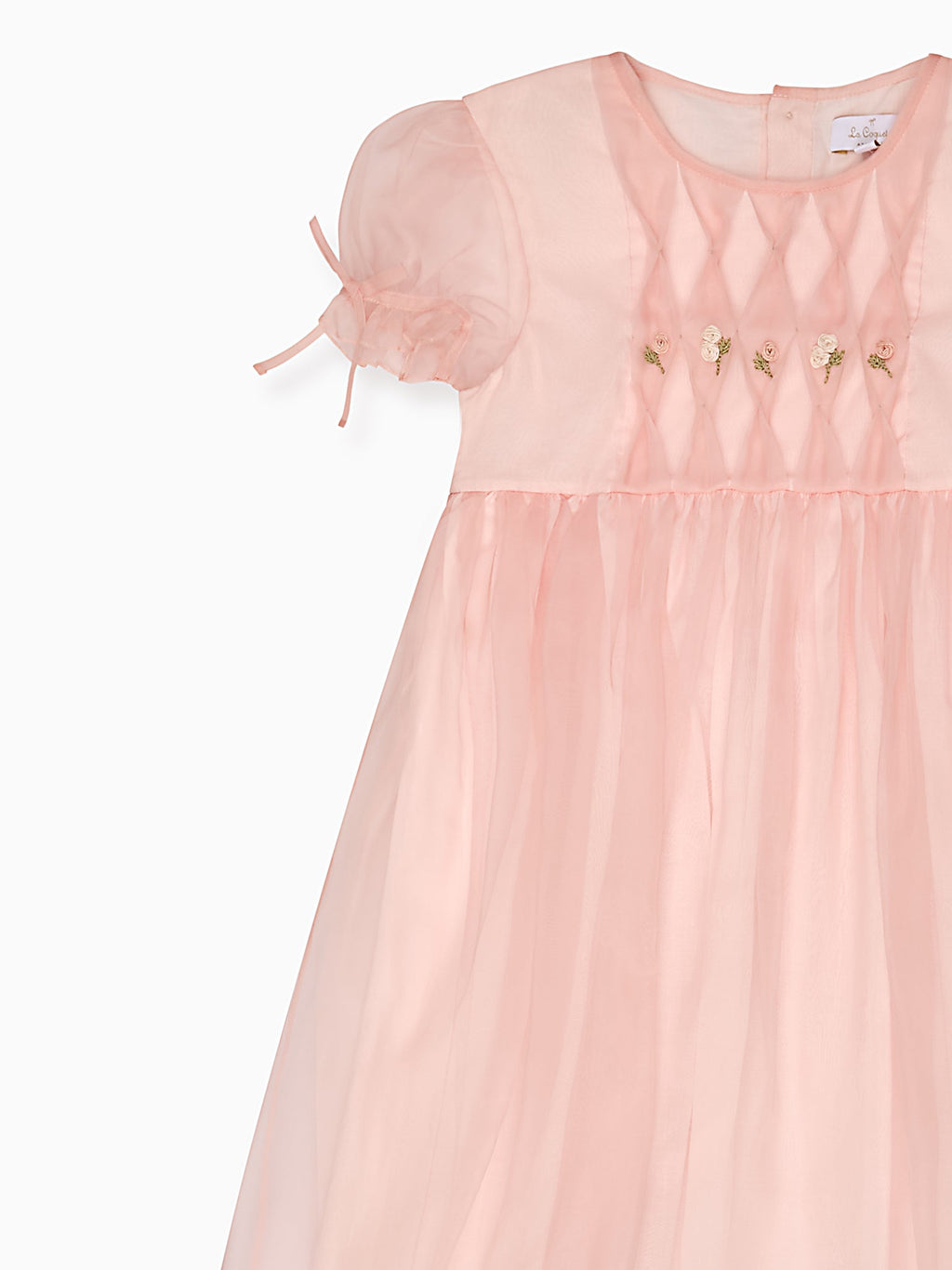 Robe de cérémonie fille en soie rose poudré