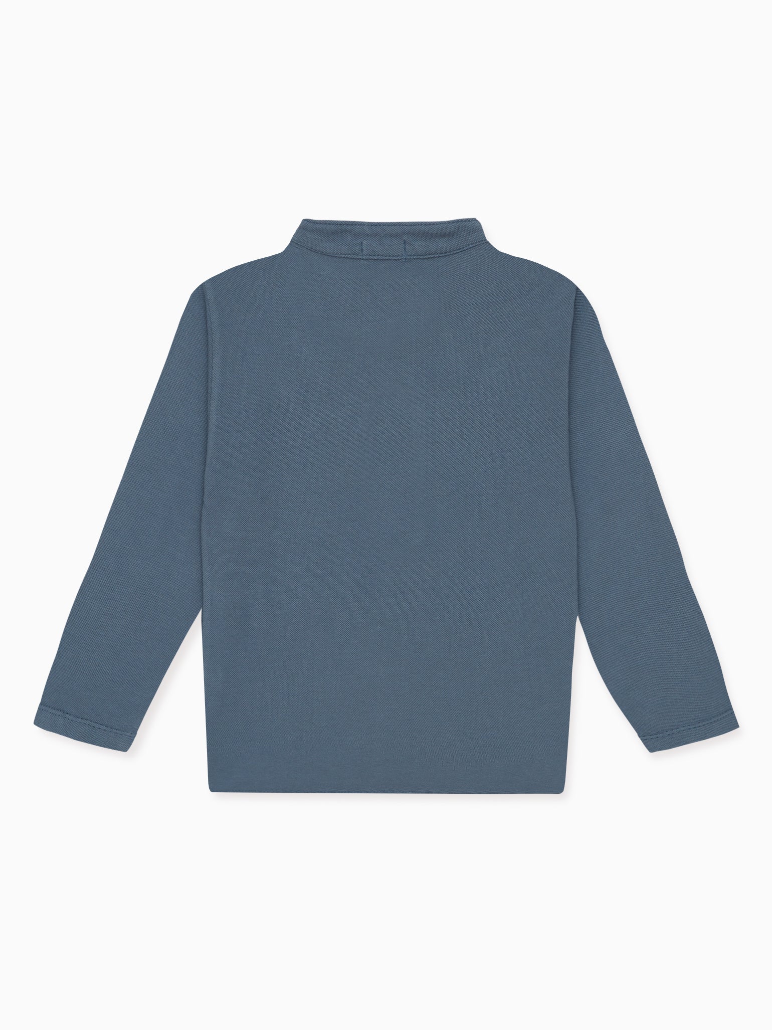 Polo à manches longues bleu gris pour garçon