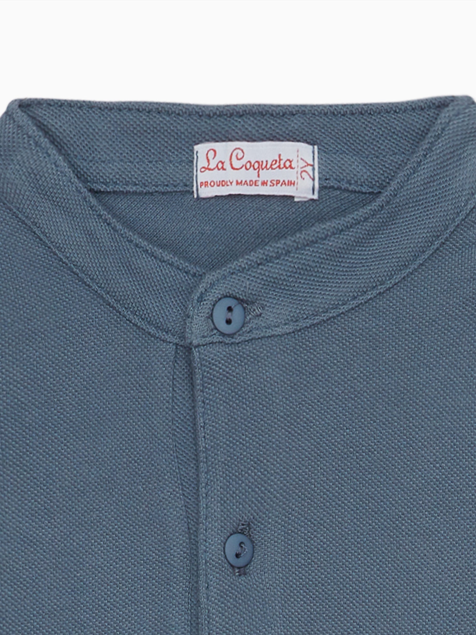 Polo à manches longues bleu gris pour garçon
