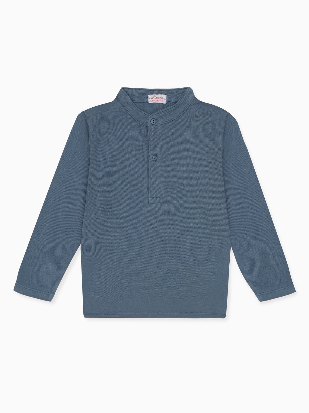 Polo à manches longues bleu gris pour garçon