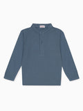 Polo à manches longues bleu gris pour garçon