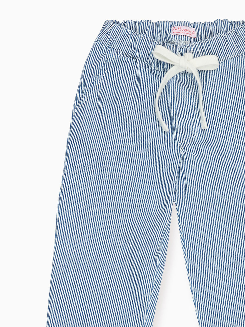 Pantalon en coton à rayures bleues pour garçon