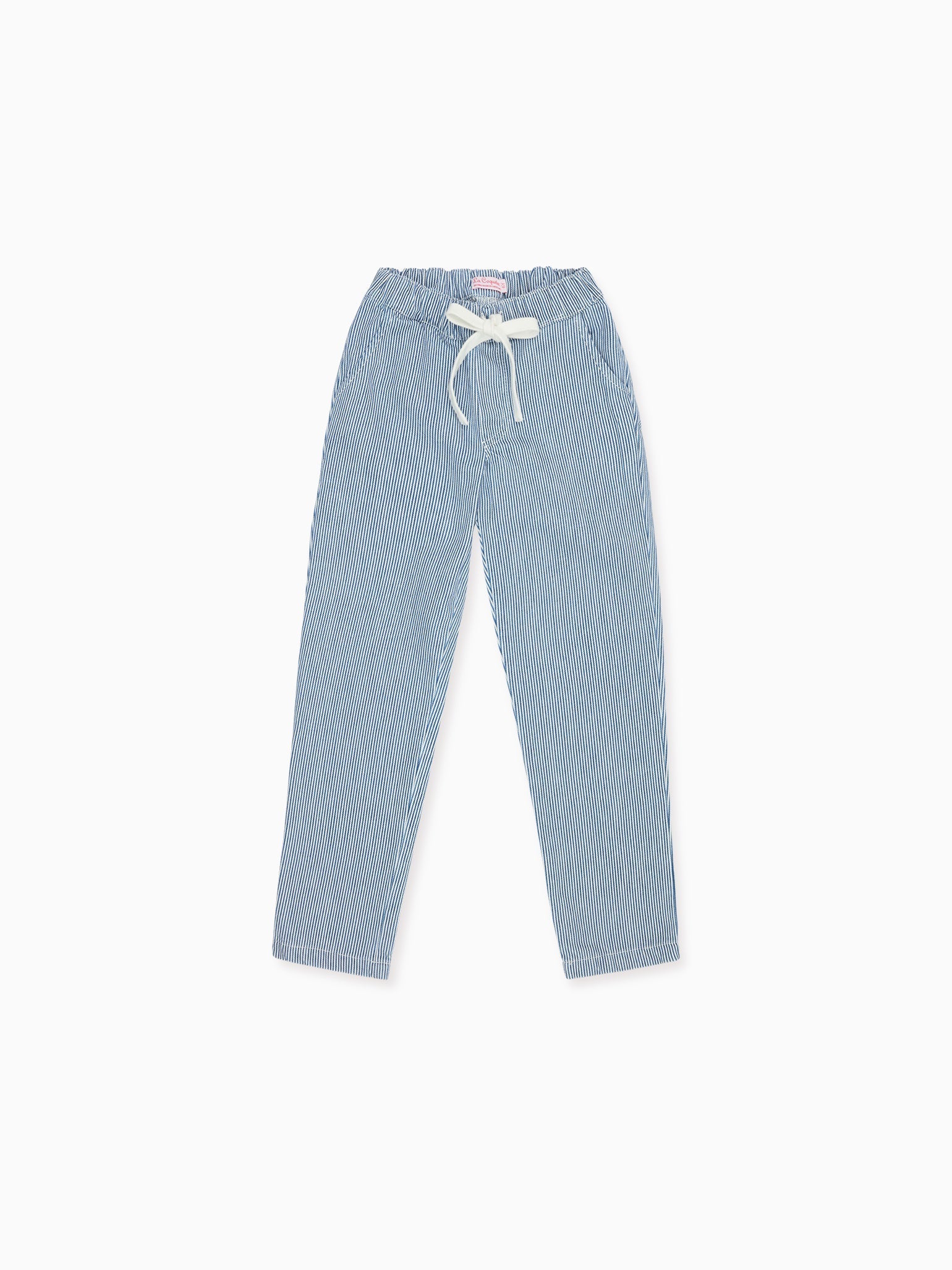 Pantalon en coton à rayures bleues pour garçon