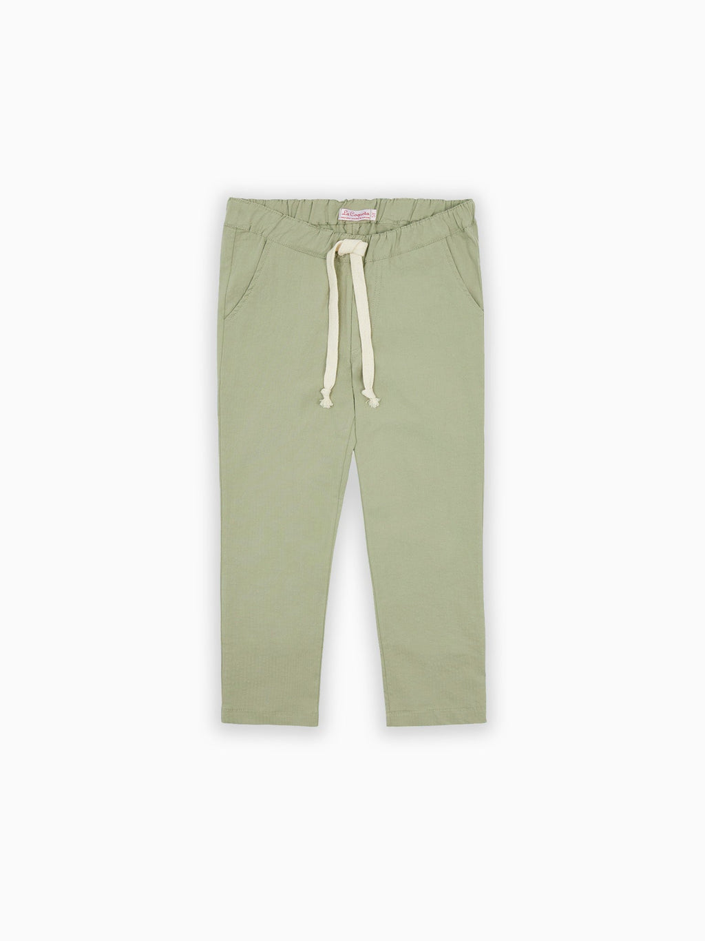 Pantalon en coton vert sauge pour garçon