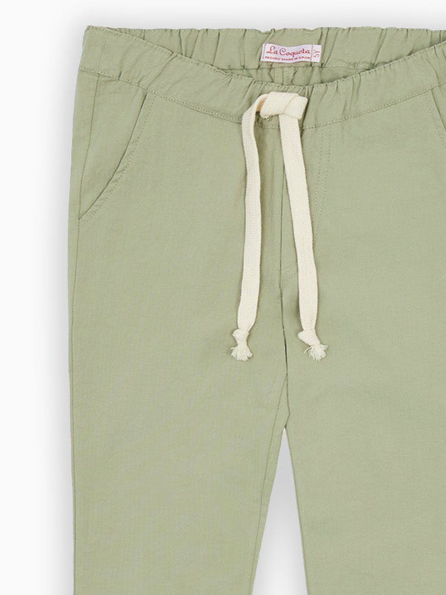 Pantalon en coton vert sauge pour garçon