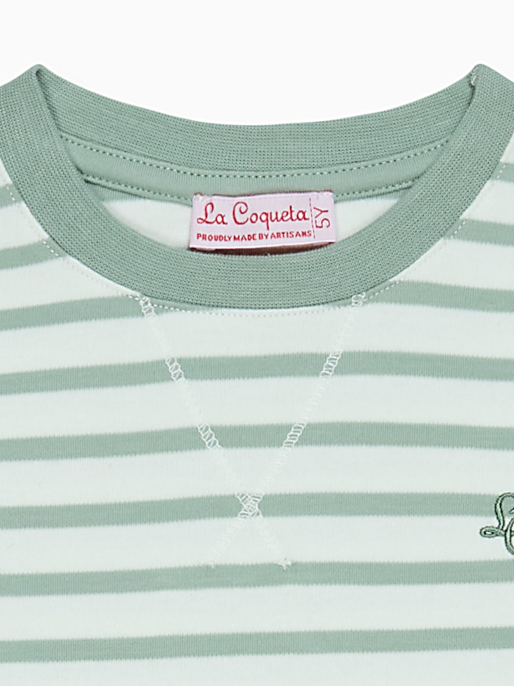 T-shirt enfant rayé vert