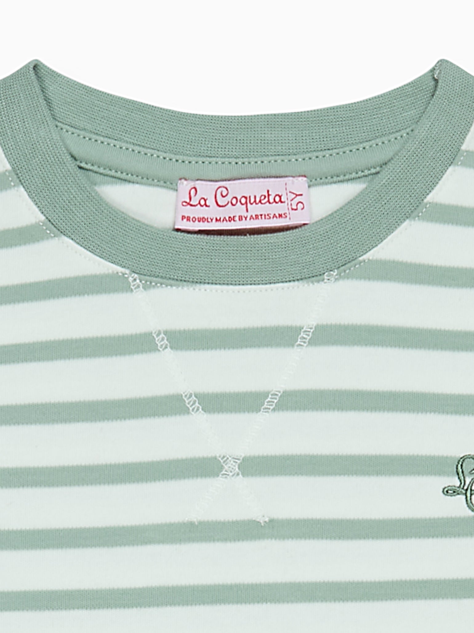 T-shirt enfant rayé vert