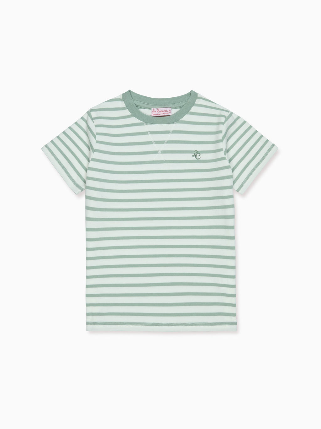 T-shirt enfant rayé vert