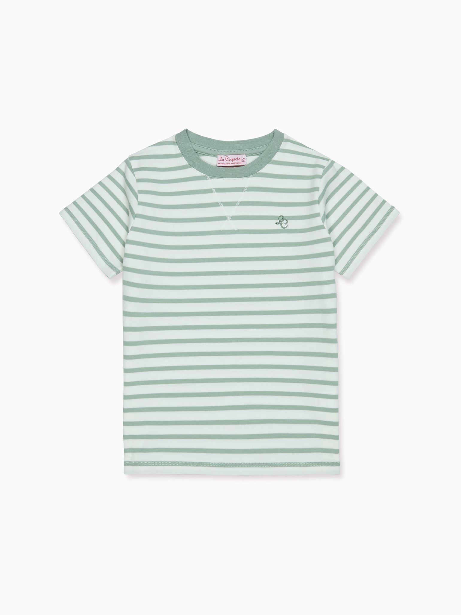 T-shirt enfant rayé vert
