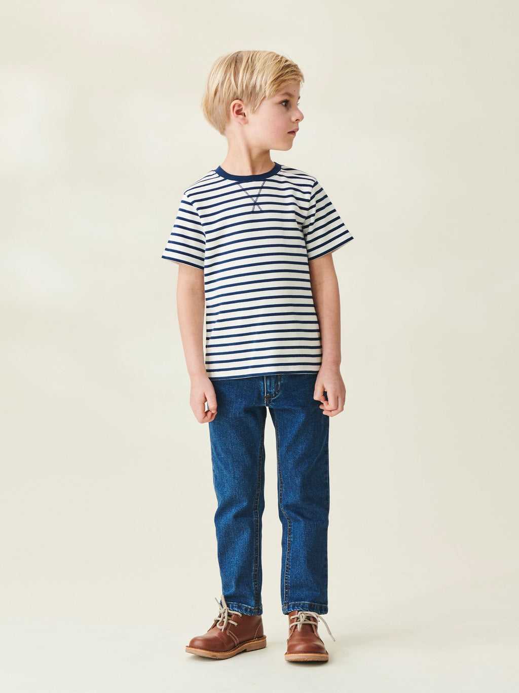 T-shirt en coton enfant rayé marine