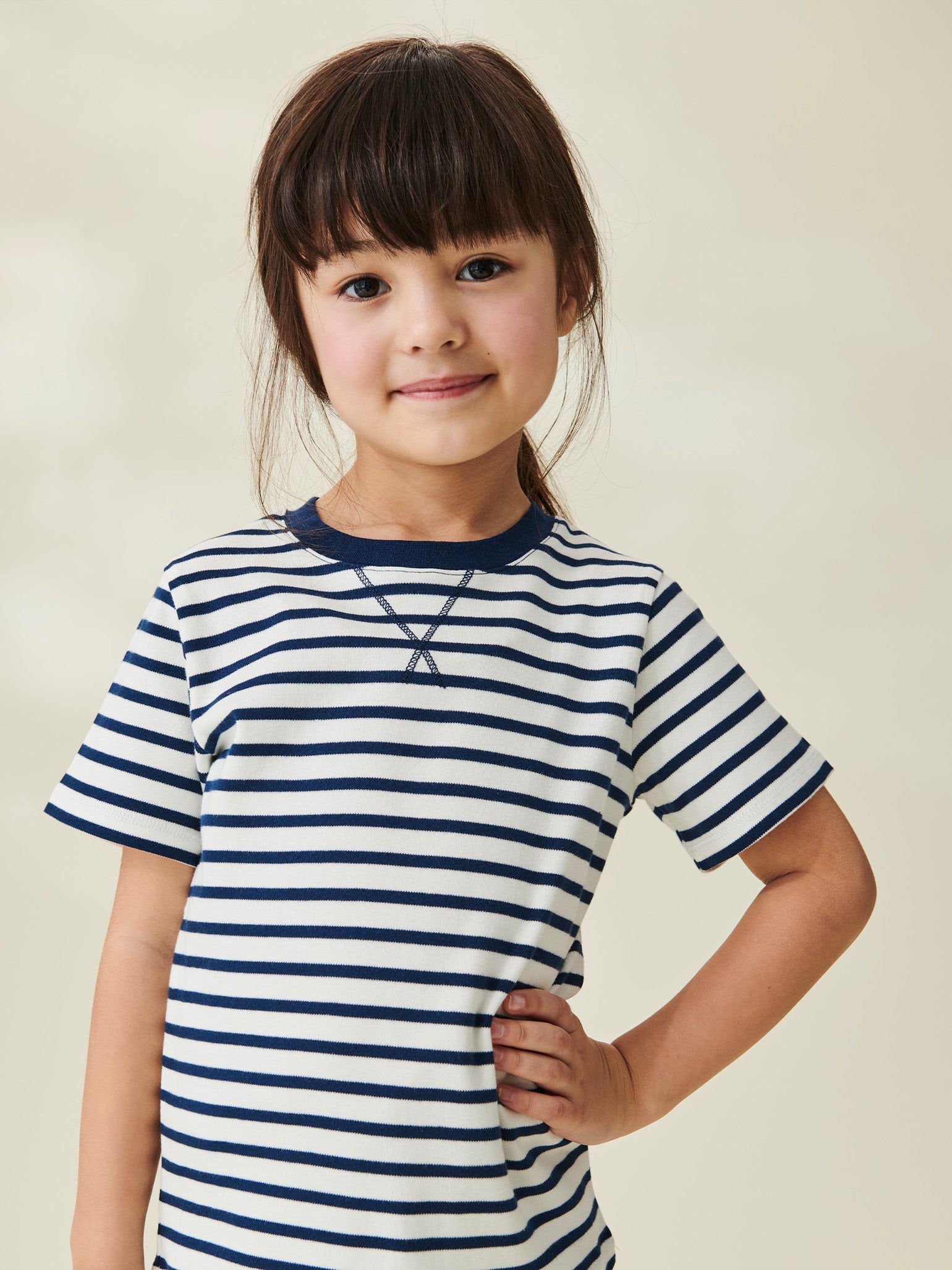 T-shirt en coton enfant rayé marine