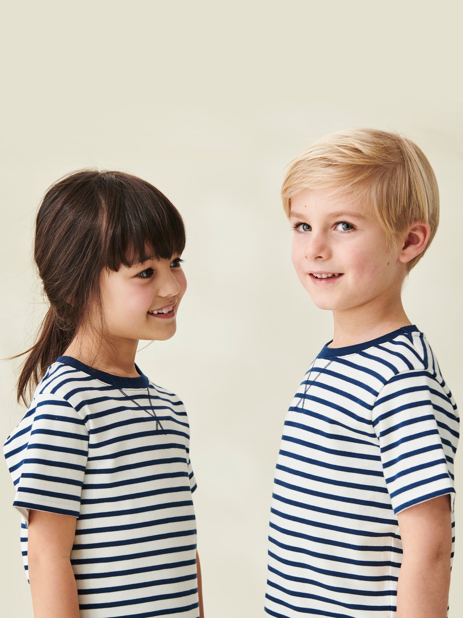 T-shirt en coton enfant rayé marine