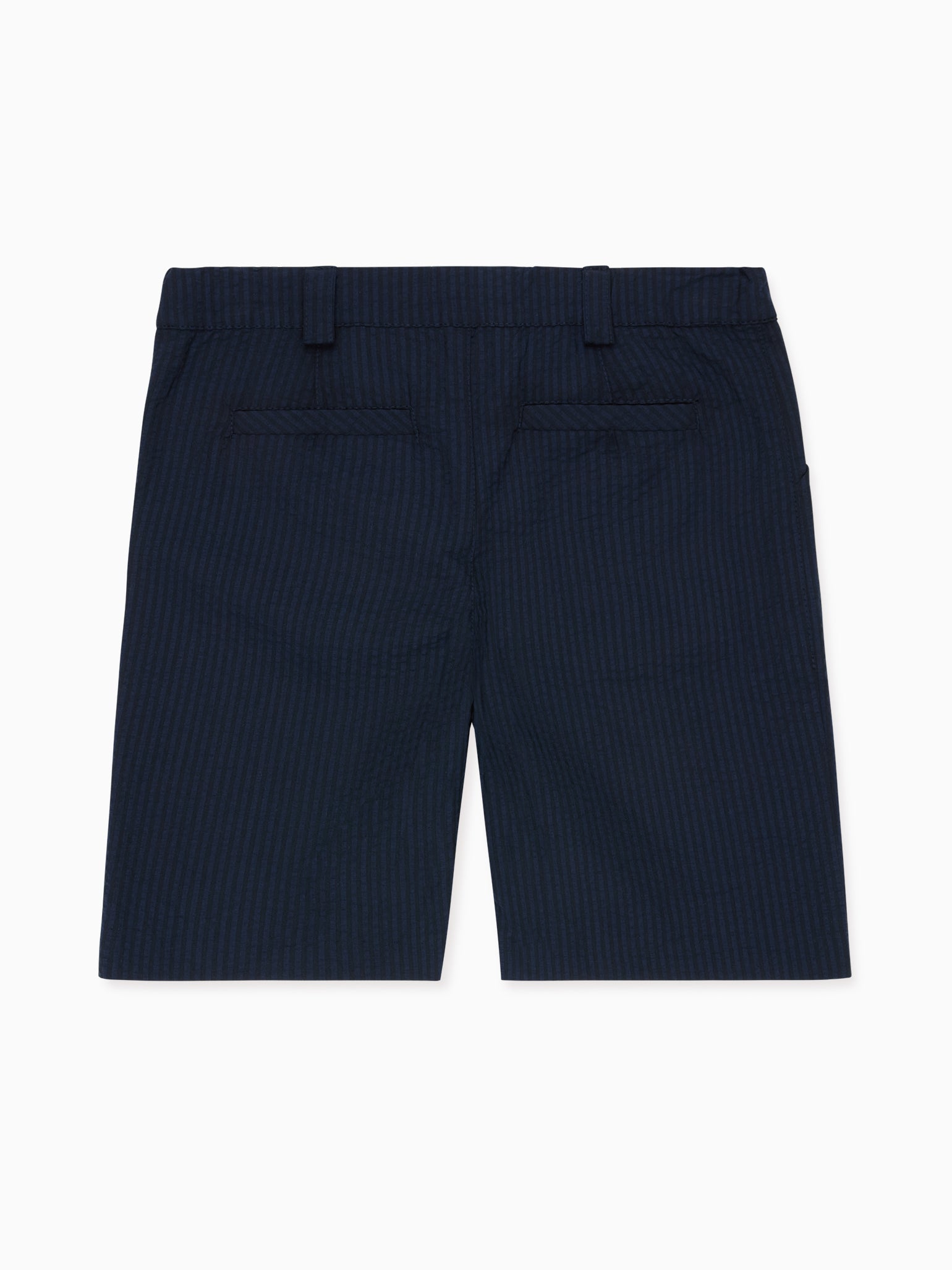 Shorts chinos en seersucker bleu marine pour garçon