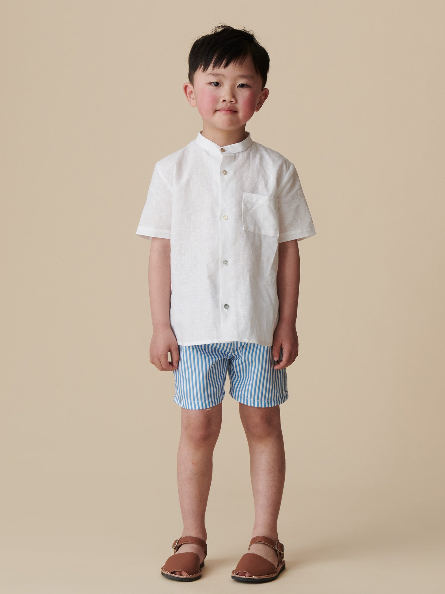 Short de bain garçon rayé bleu