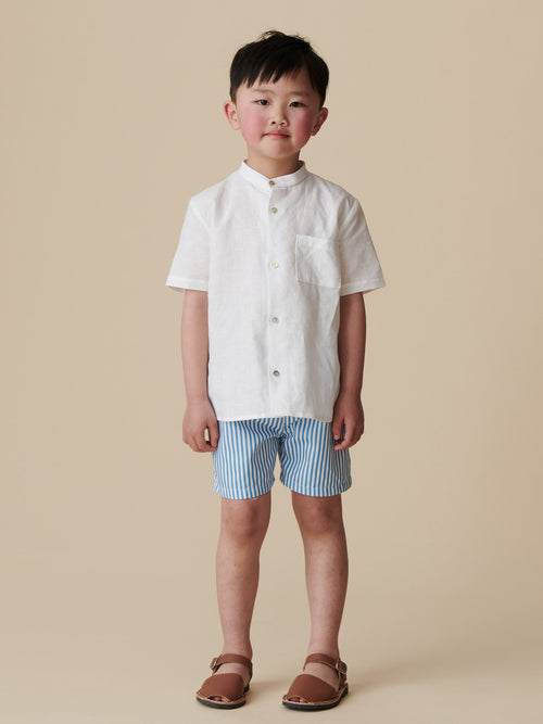 Short de bain garçon rayé bleu