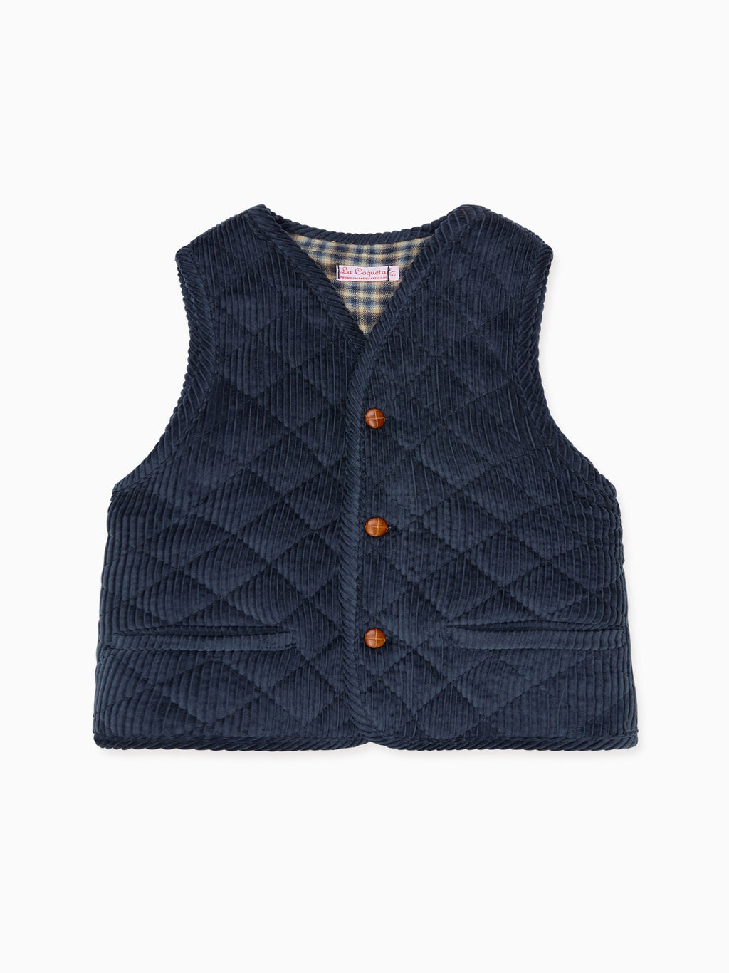 Gilet sans manches en velours côtelé bleu pour enfants