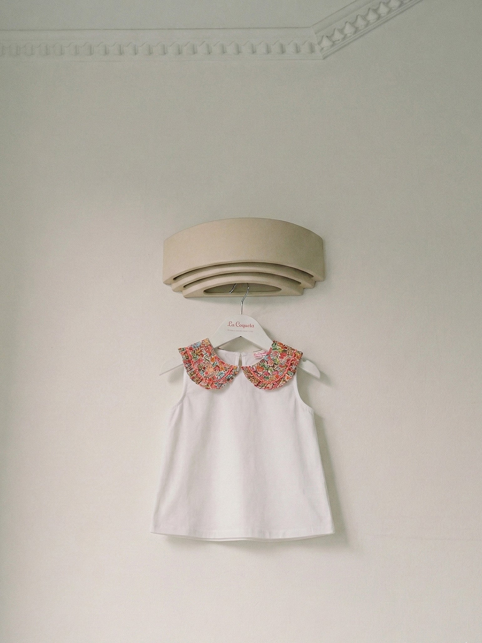 Haut fillette corail à fleurs en tissu Liberty