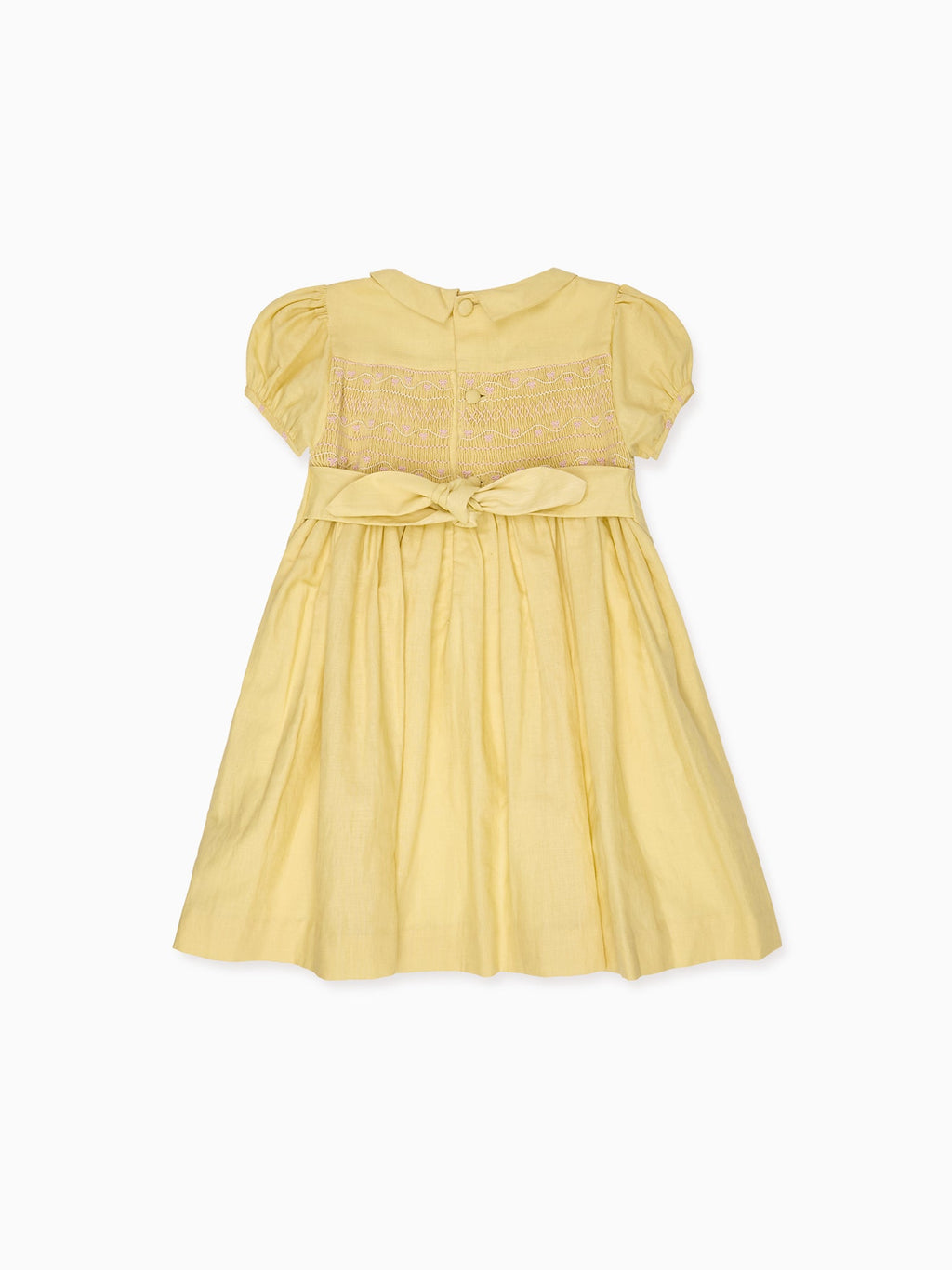Robe Citron Brodé Main pour Fillette