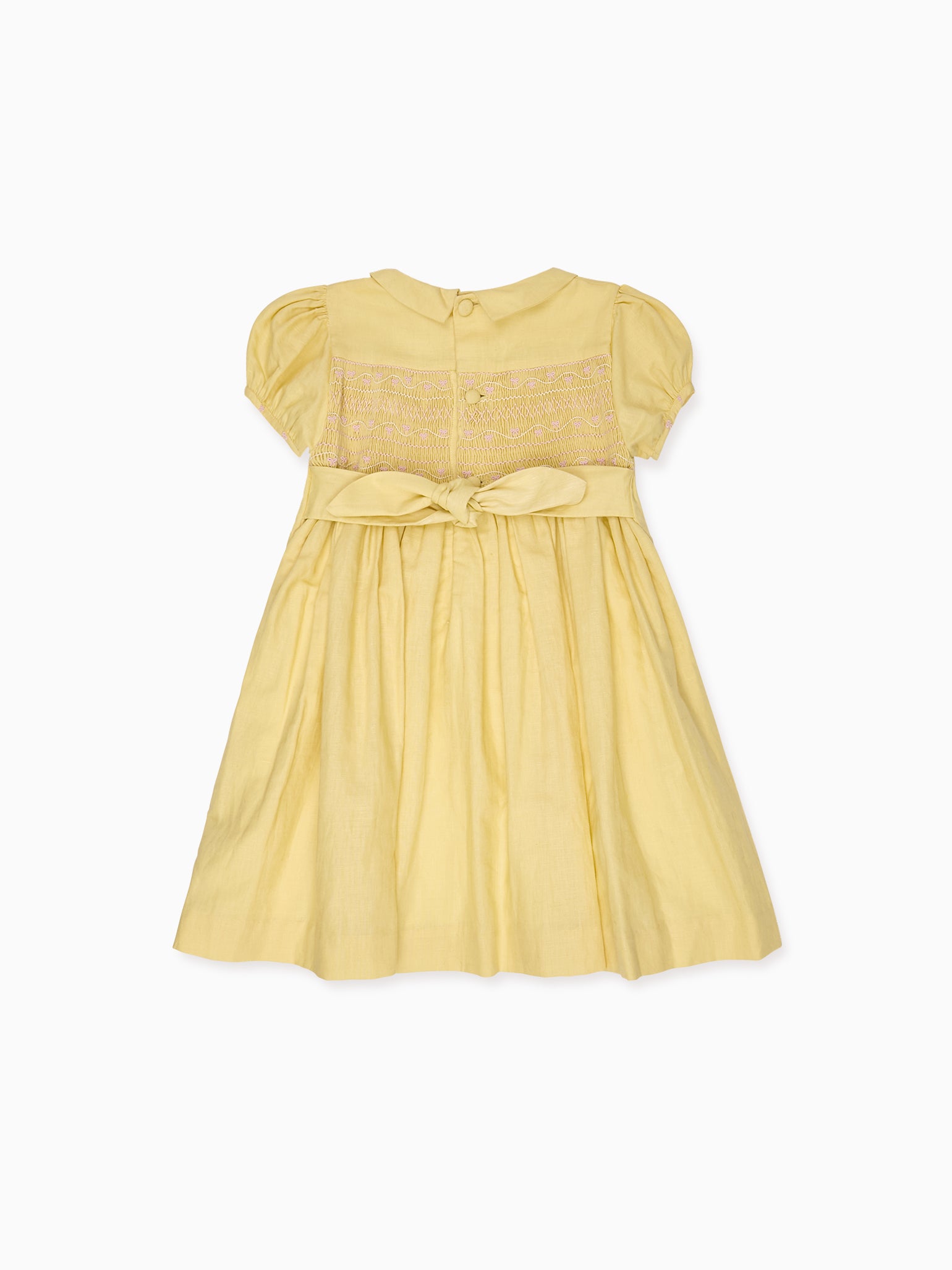 Robe Citron Brodé Main pour Fillette