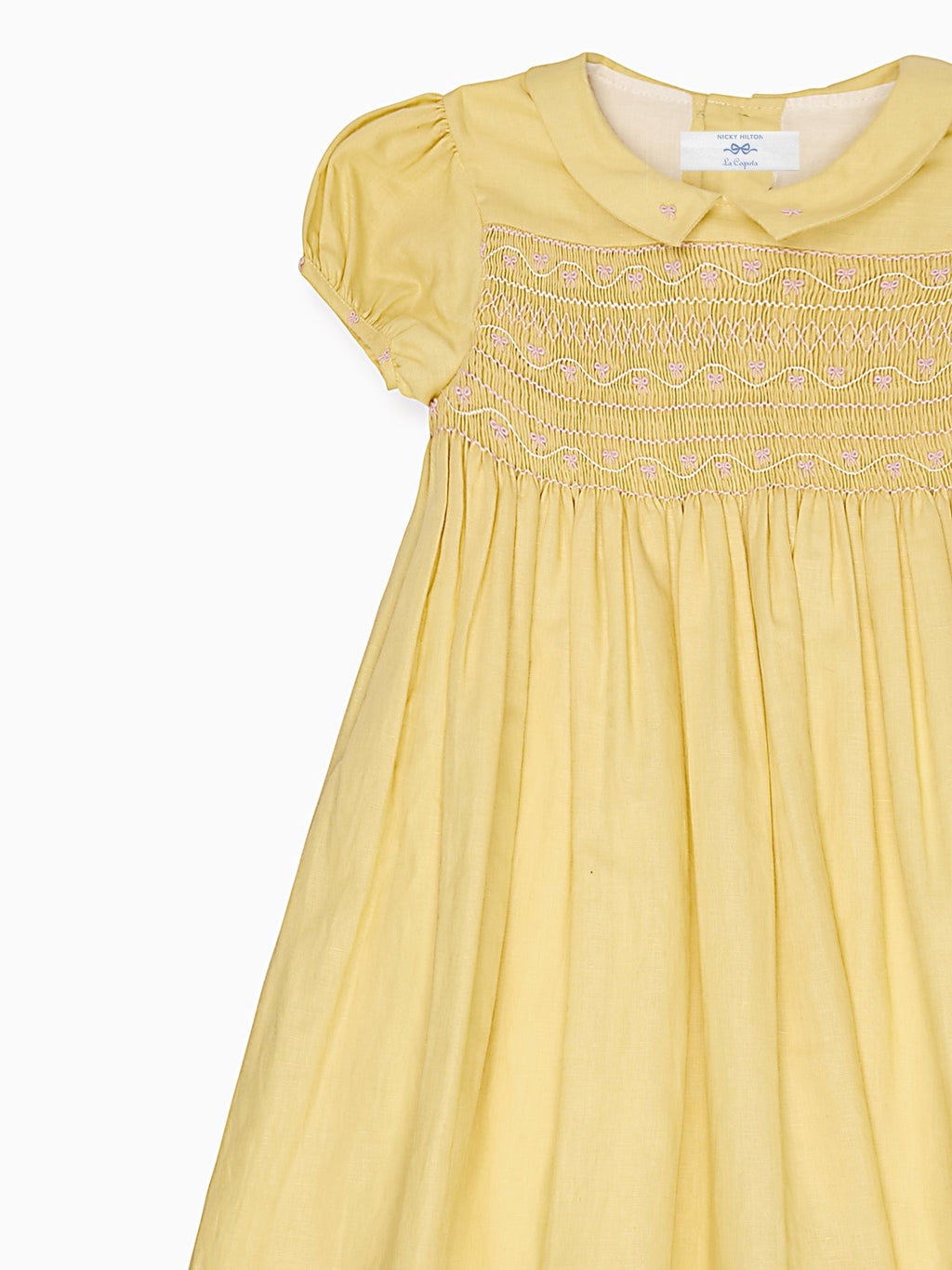 Robe Citron Brodé Main pour Fillette