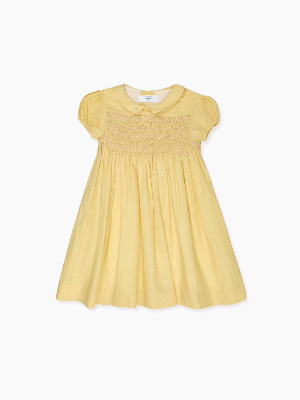 Robe Citron Brodé Main pour Fillette