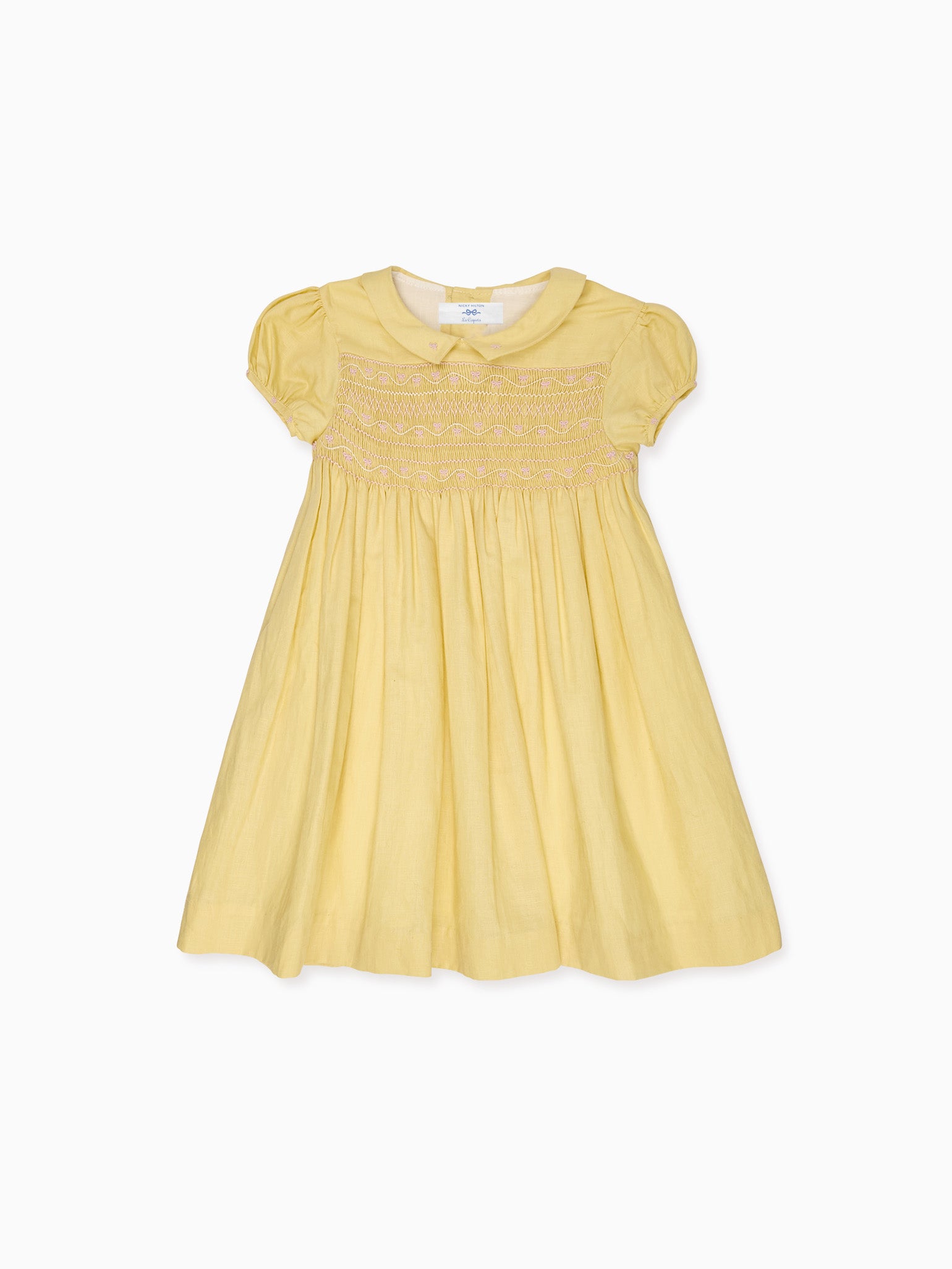 Robe Citron Brodé Main pour Fillette