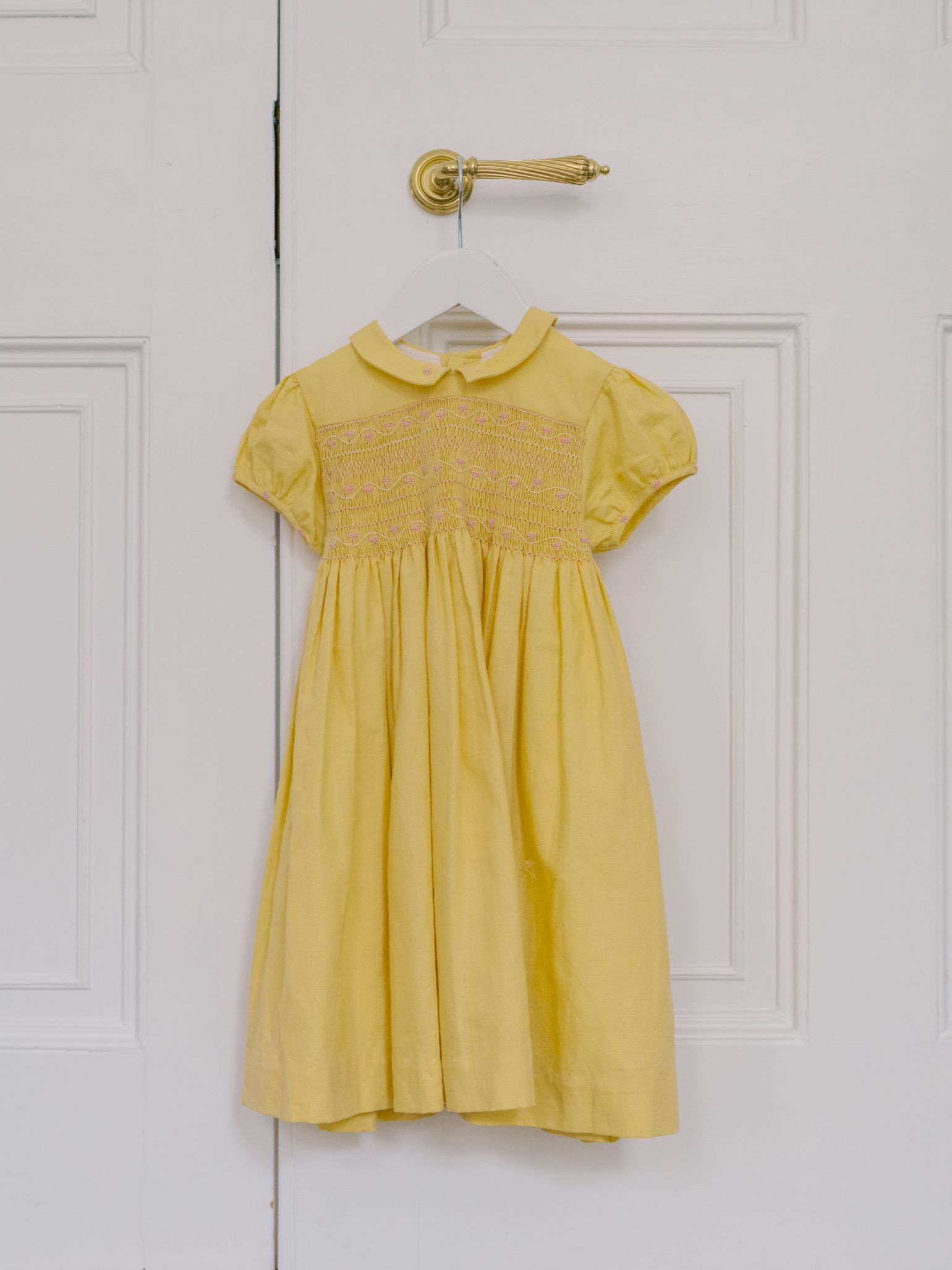 Robe Citron Brodé Main pour Fillette
