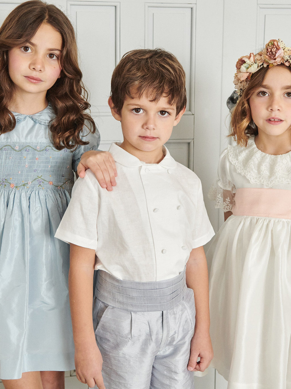 Knickerbocker en soie bleu clair pour garçon