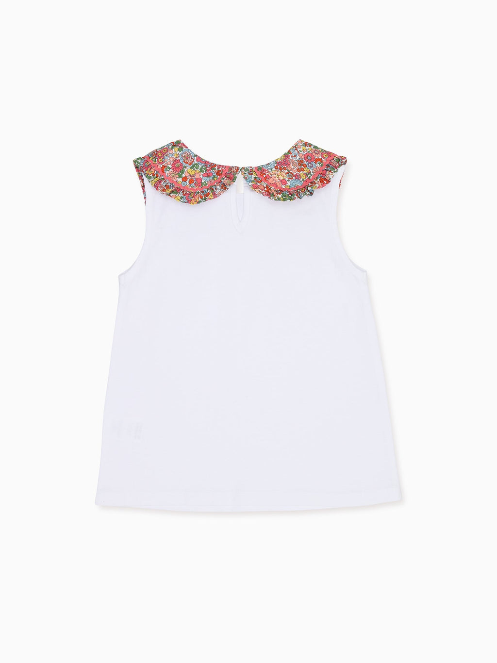 Haut fillette corail à fleurs en tissu Liberty
