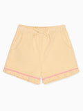 Short pour fille en coton vichy jaune