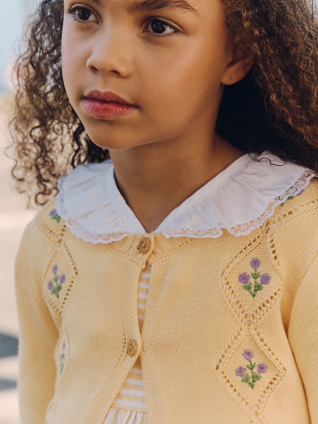 Gilet en coton citron pour fille