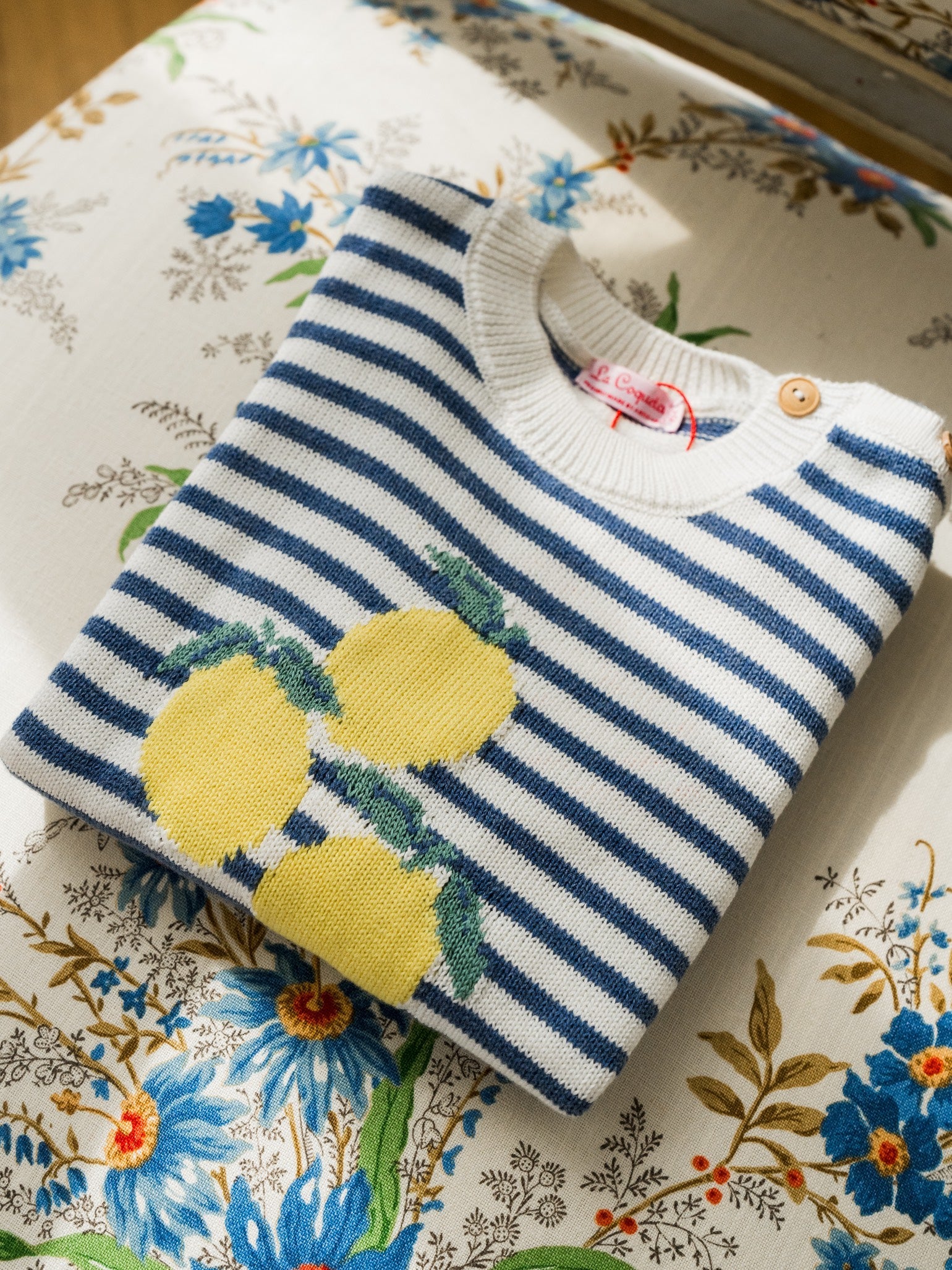 Pull en coton rayé bleu pour garçon
