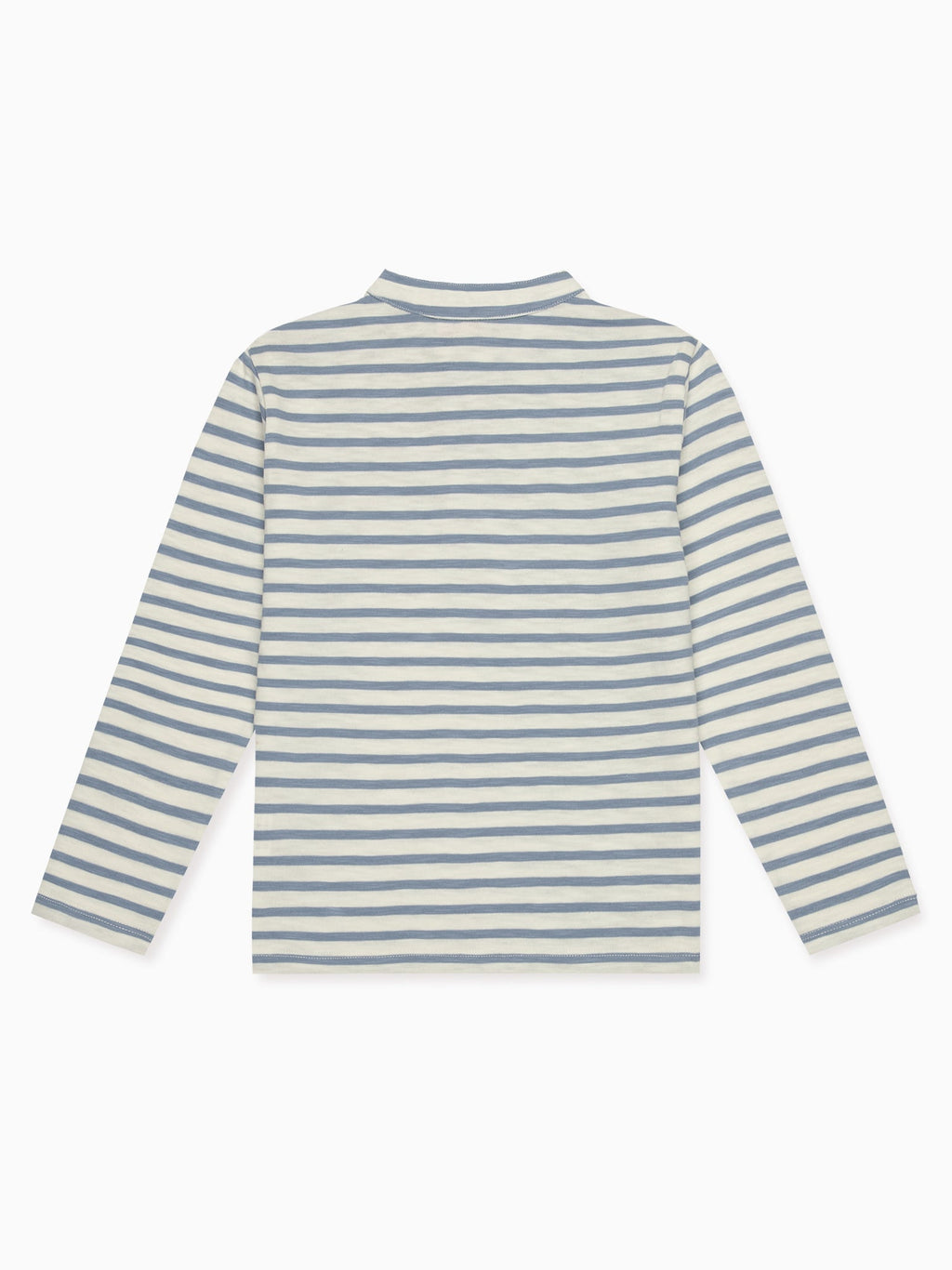 Polo à manches longues bleu pâle rayé pour garçon