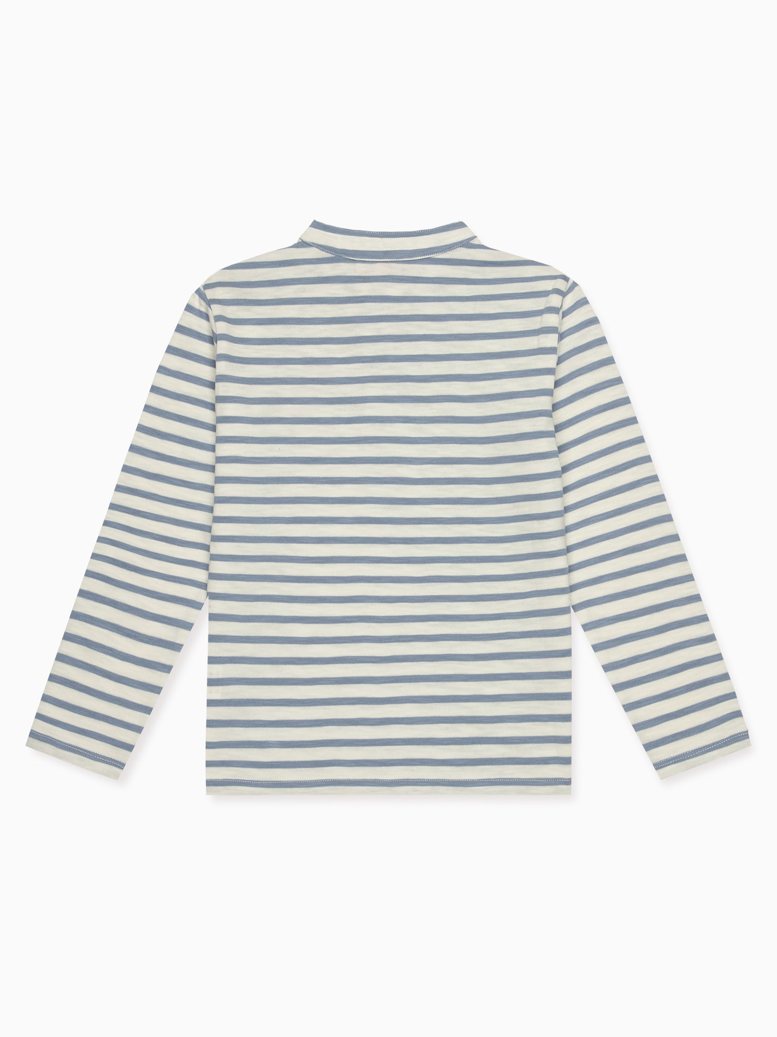 Polo à manches longues bleu pâle rayé pour garçon