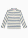 Polo à manches longues bleu pâle rayé pour garçon