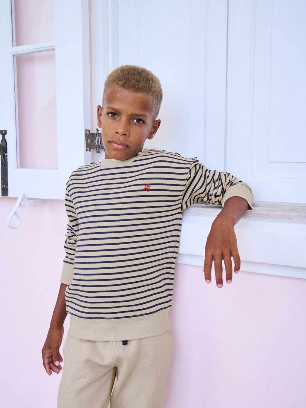 Sweat-shirt Enfant Rayé Bleu Marine