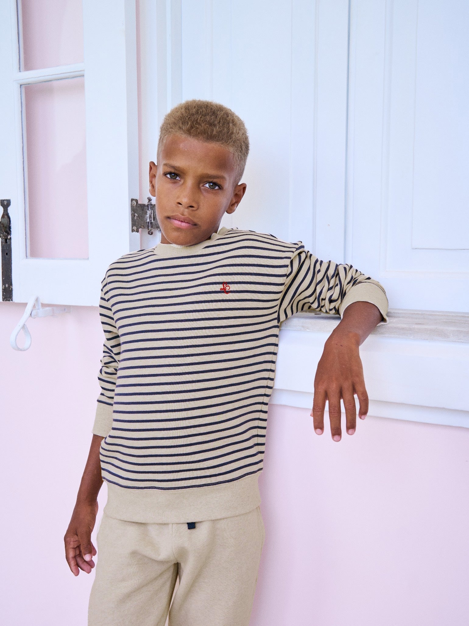 Sweat-shirt Enfant Rayé Bleu Marine