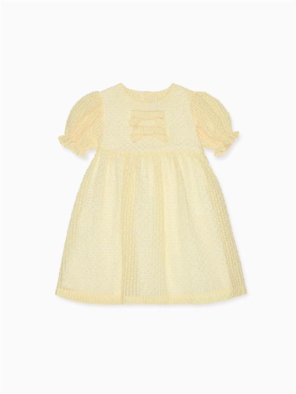 Robe de cérémonie fille jaune pâle