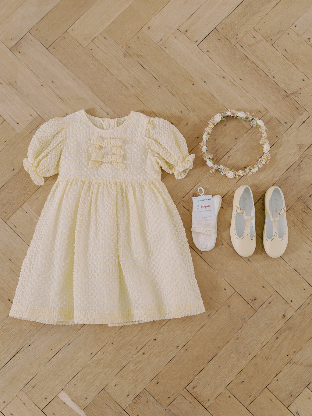 Robe de cérémonie fille jaune pâle