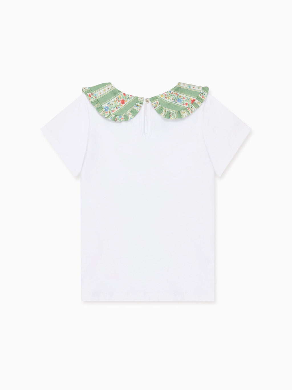 Haut fillette rayé floral sauge