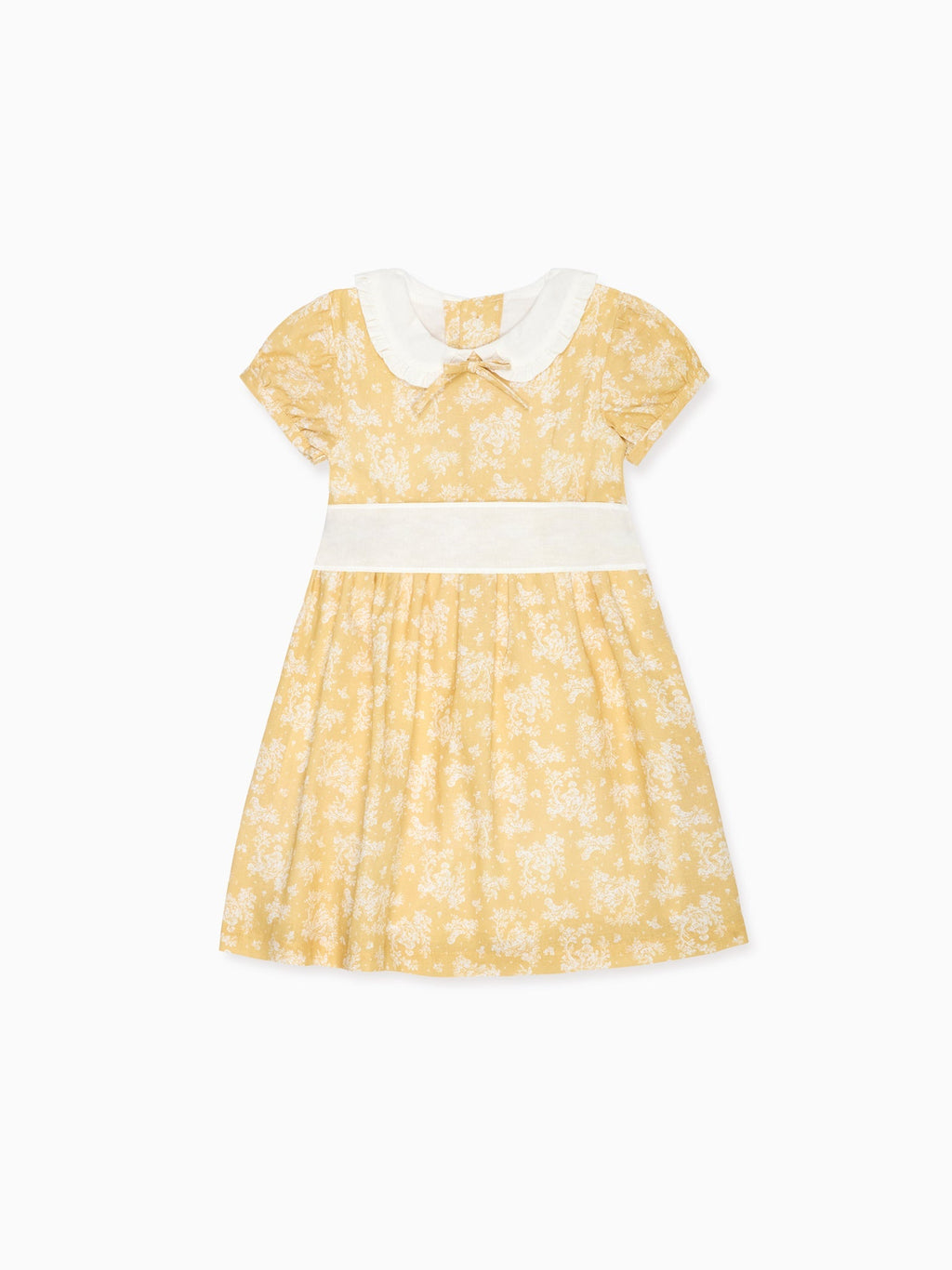 Robe fille toile jaune