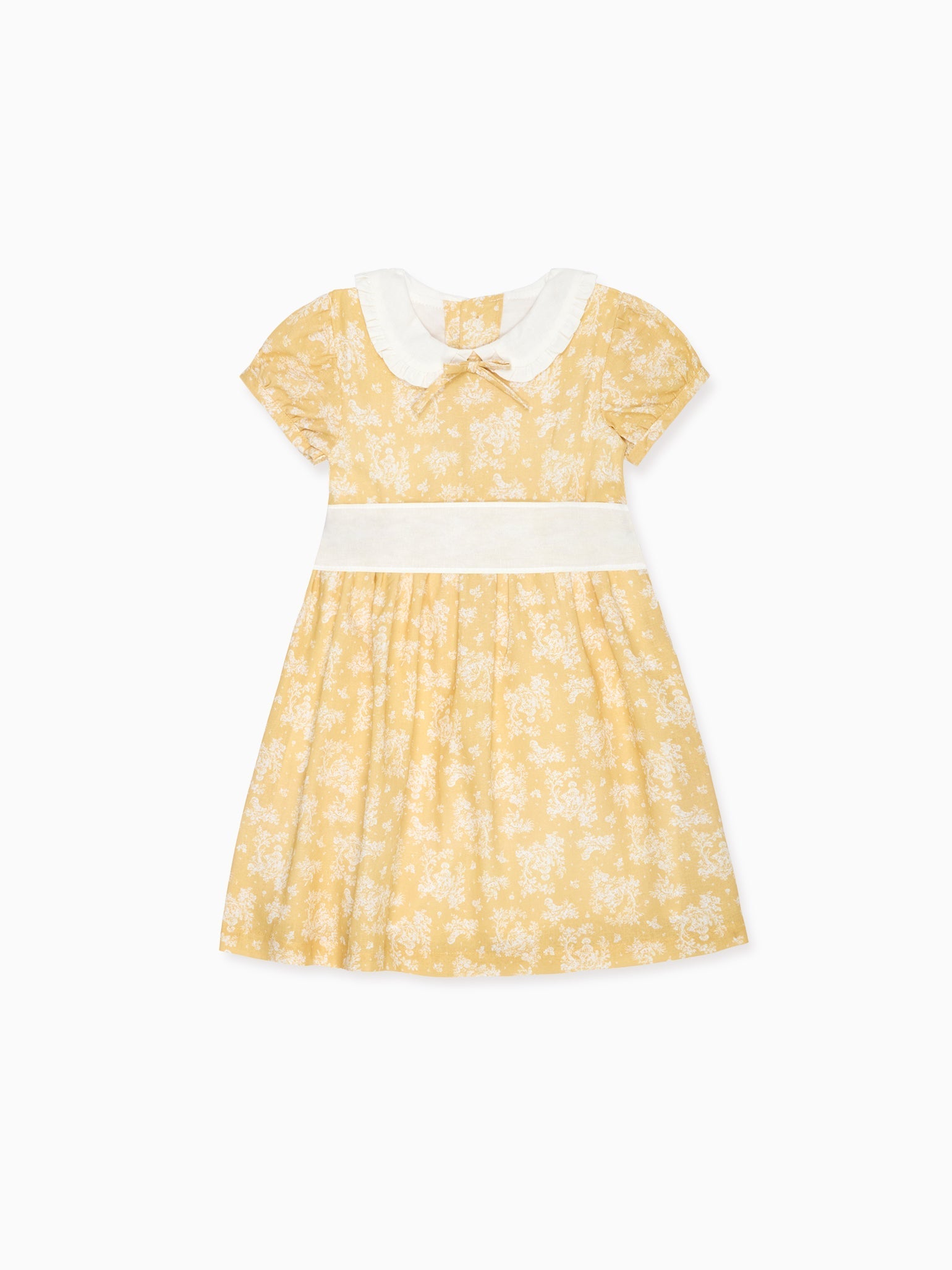 Robe fille toile jaune
