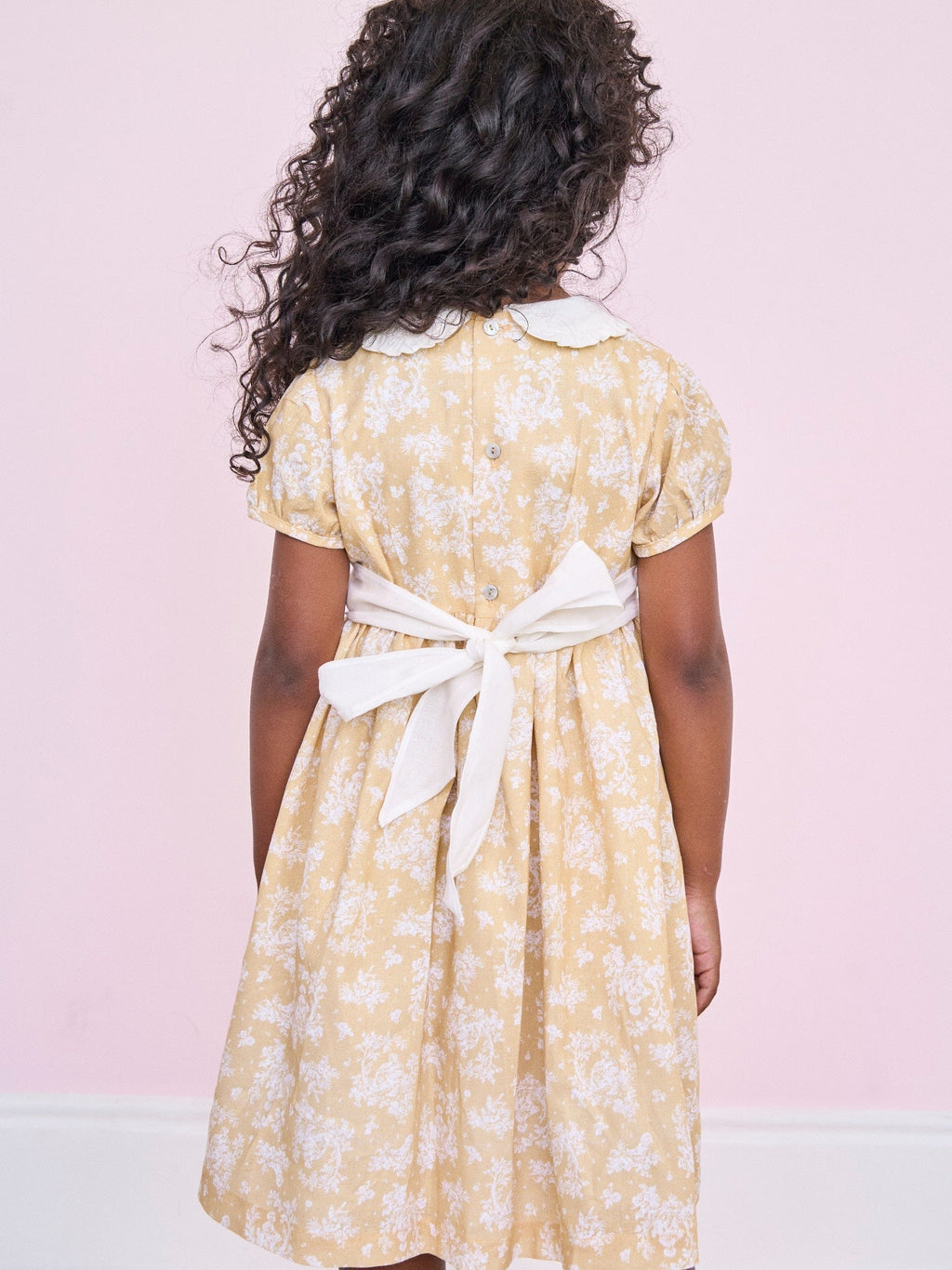 Robe fille toile jaune