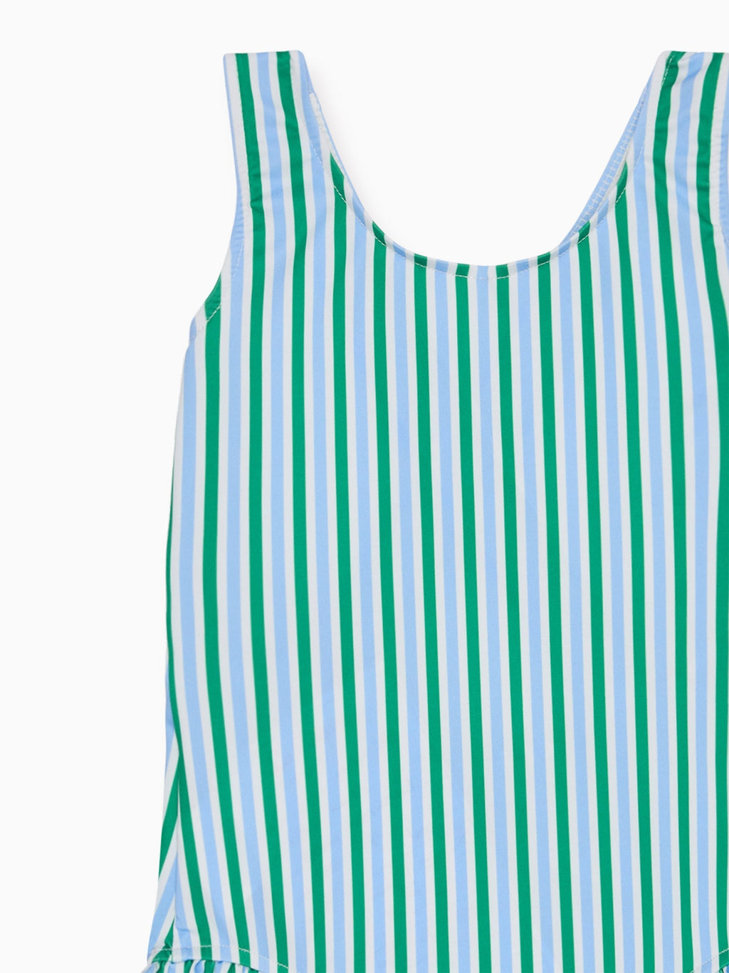 Maillot de bain fille rayé vert