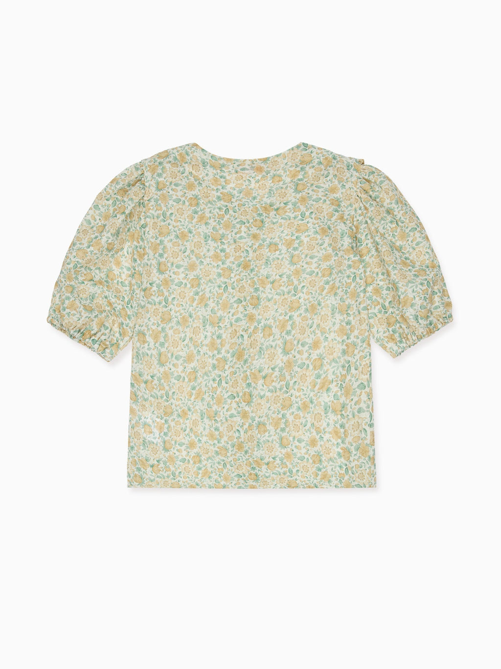 Chemise fille fleurie jaune