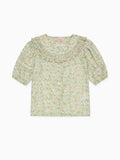 Chemise fille fleurie jaune